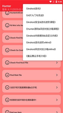Hunter Frida 检测详情界面实机截图